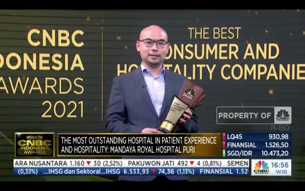 CNBC INDONESIA AWARDS 2021 THE MOST OUTSTANDING HOSPITAL IN PATIENT EXPERIENCE & HOSPITALITY – MANDAYA ROYAL HOSPITAL PURI