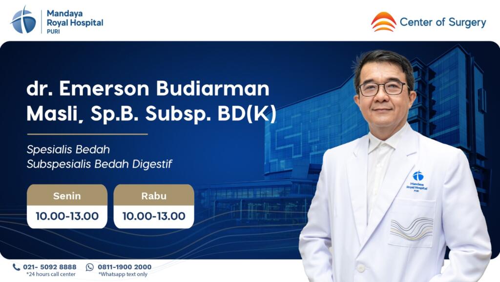 Dokter Emerson, Spesialis Bedah Batu Empedu Metode Laparoskopi di RS Mandaya Puri