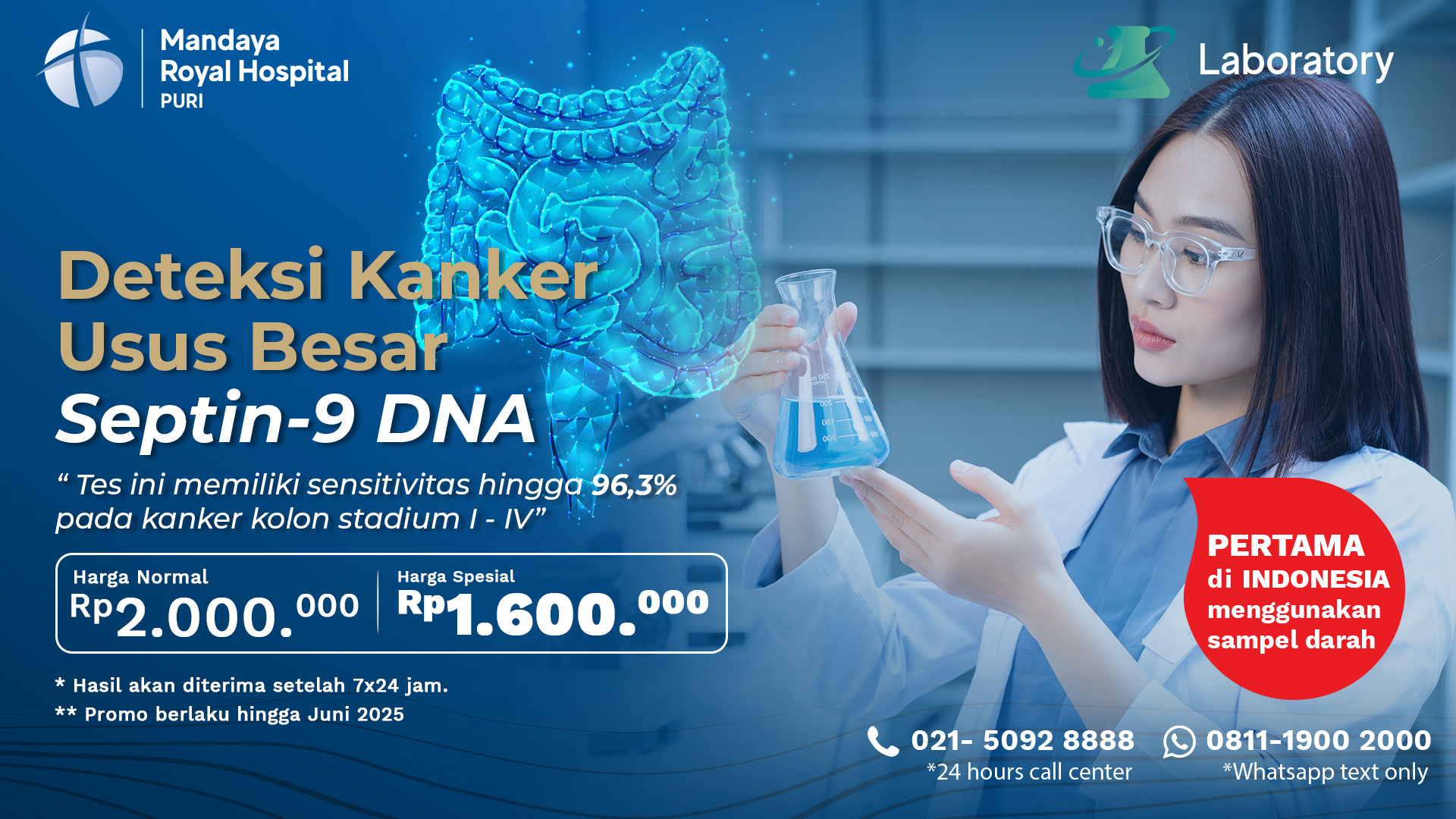 Harga Deteksi Kanker Usus Besar Dengan Septin-9 DNA 2025 – Mandaya Royal Hospital Puri