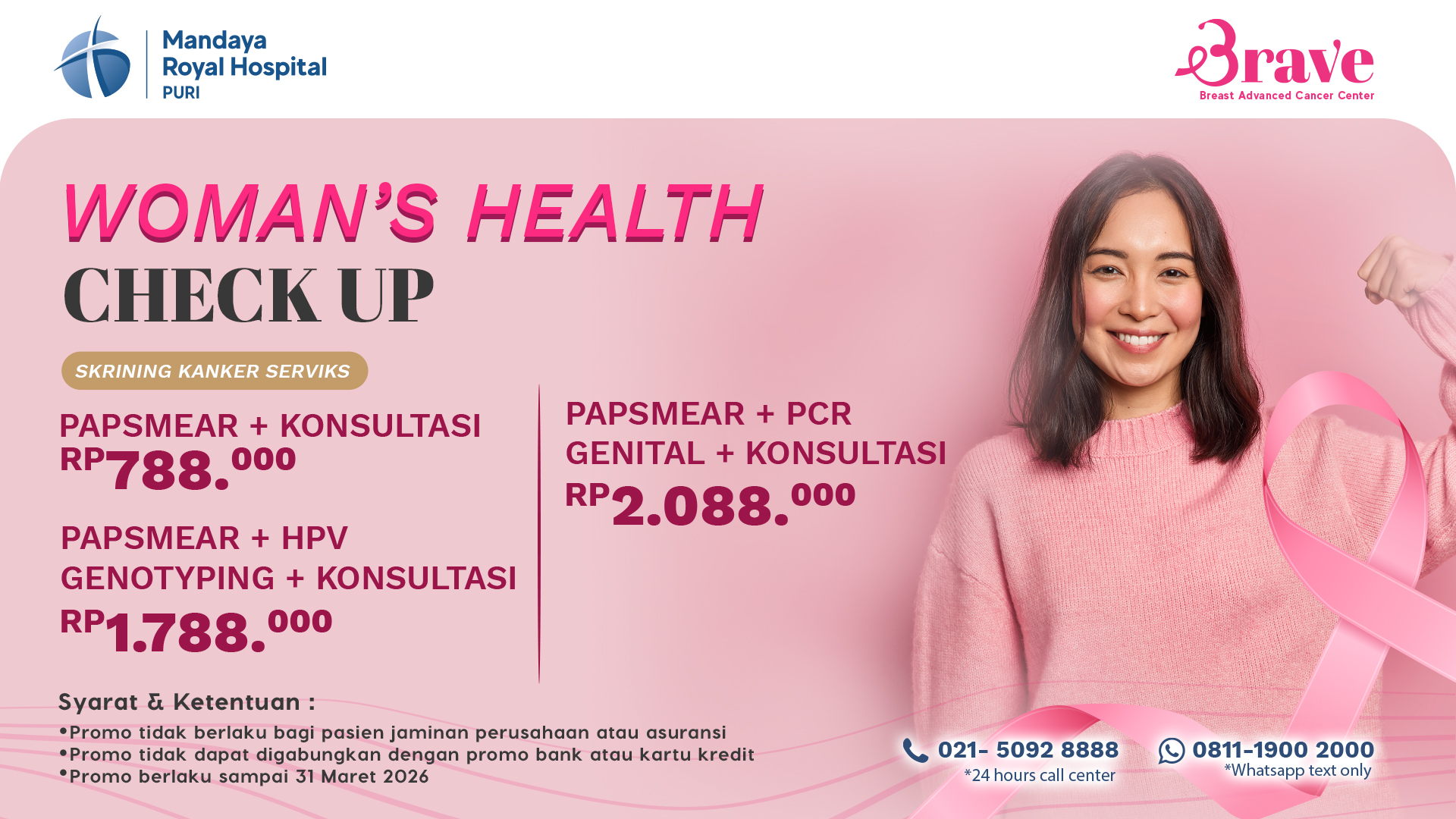 Promo Harga Papsmear dan HPV Genotyping 2026 – Mandaya Royal Hospital Puri