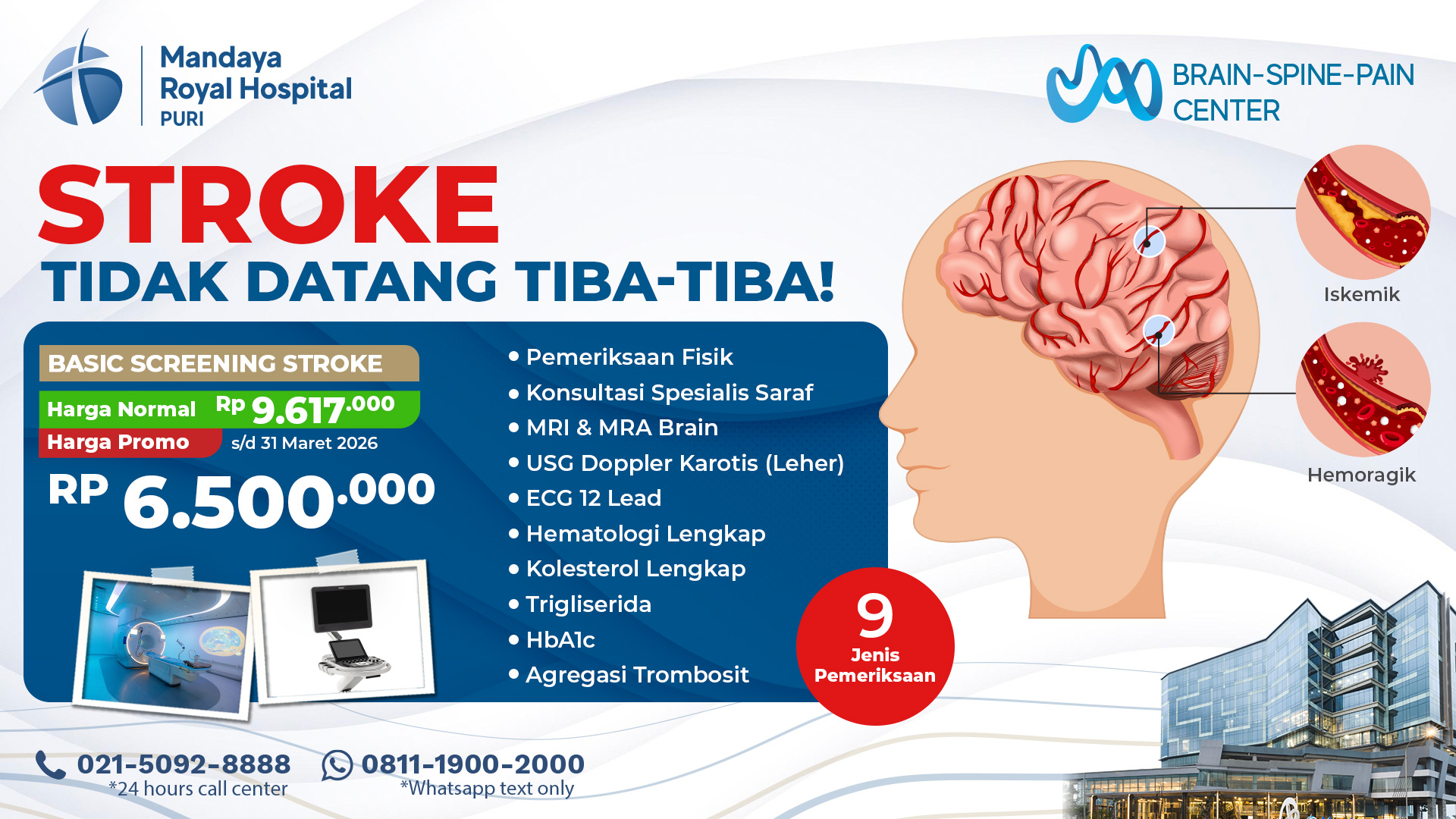 Harga Paket Skrining Stroke (Basic) 2026 – Mandaya Royal Hospital Puri