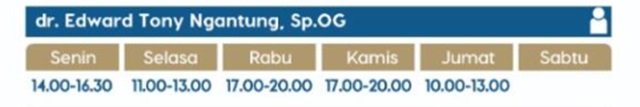 jadwal edward tony ngantung