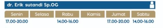 jadwal dr erik sutandi