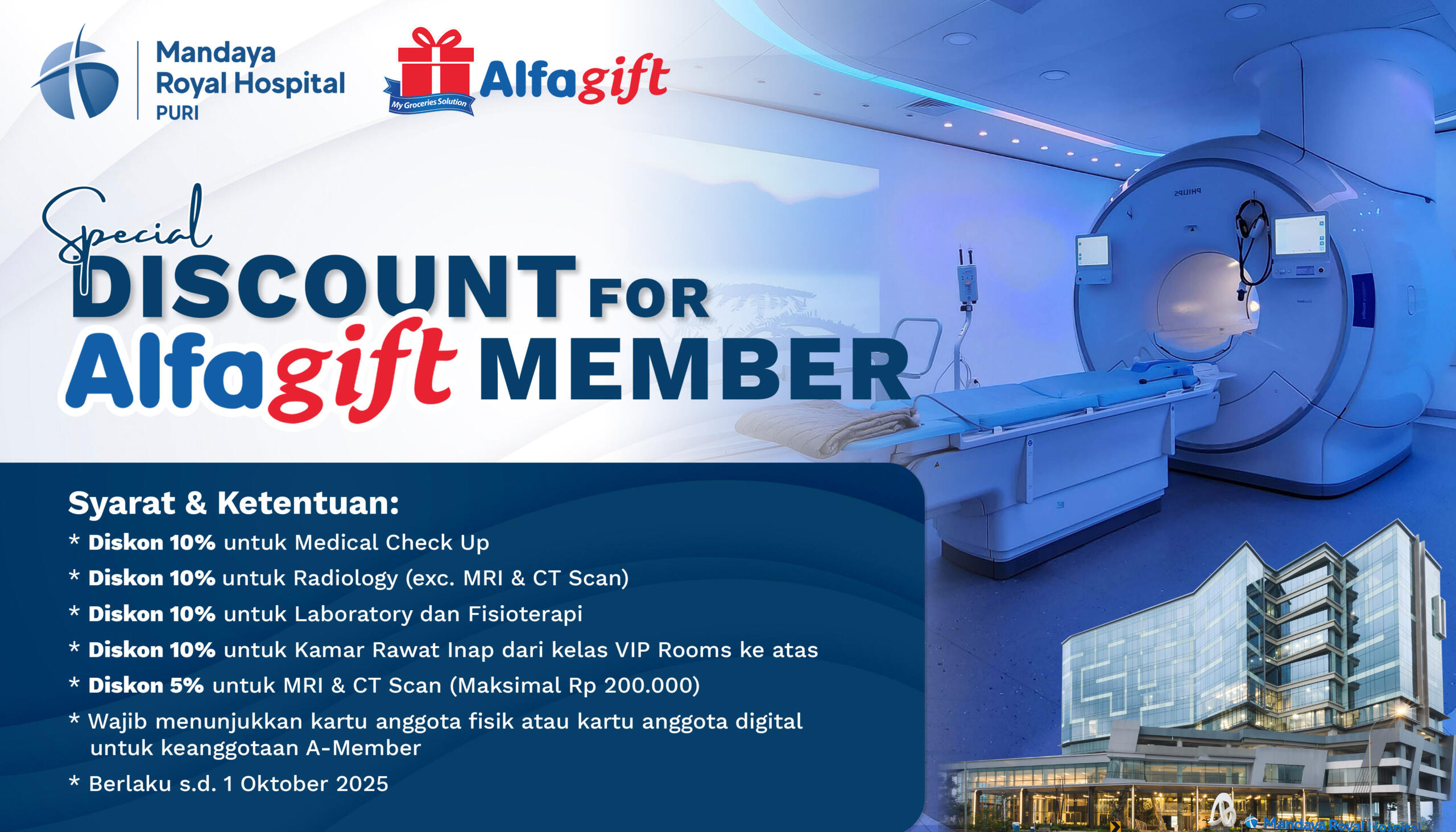Promo Diskon untuk Pemegang Kartu Alfagift 2025 – Mandaya Royal Hospital Puri