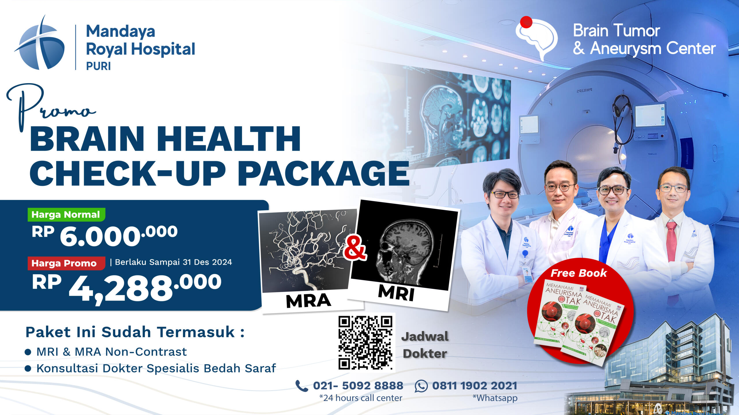 Deteksi Tumor dan Aneurisma Otak, Paket MRI & MRA Otak 2025 – Mandaya Royal Hospital Puri