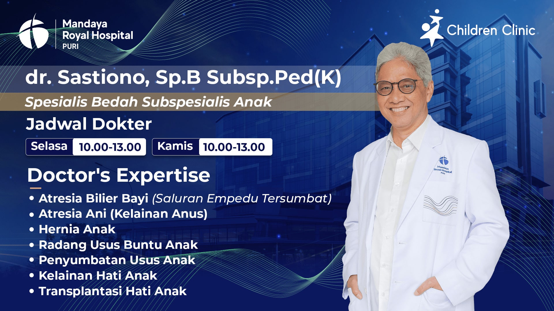 Mengenal dr. Sastiono, Sp.B Subsp.Ped(K), Dokter Ahli Transplantasi Hati pada Anak