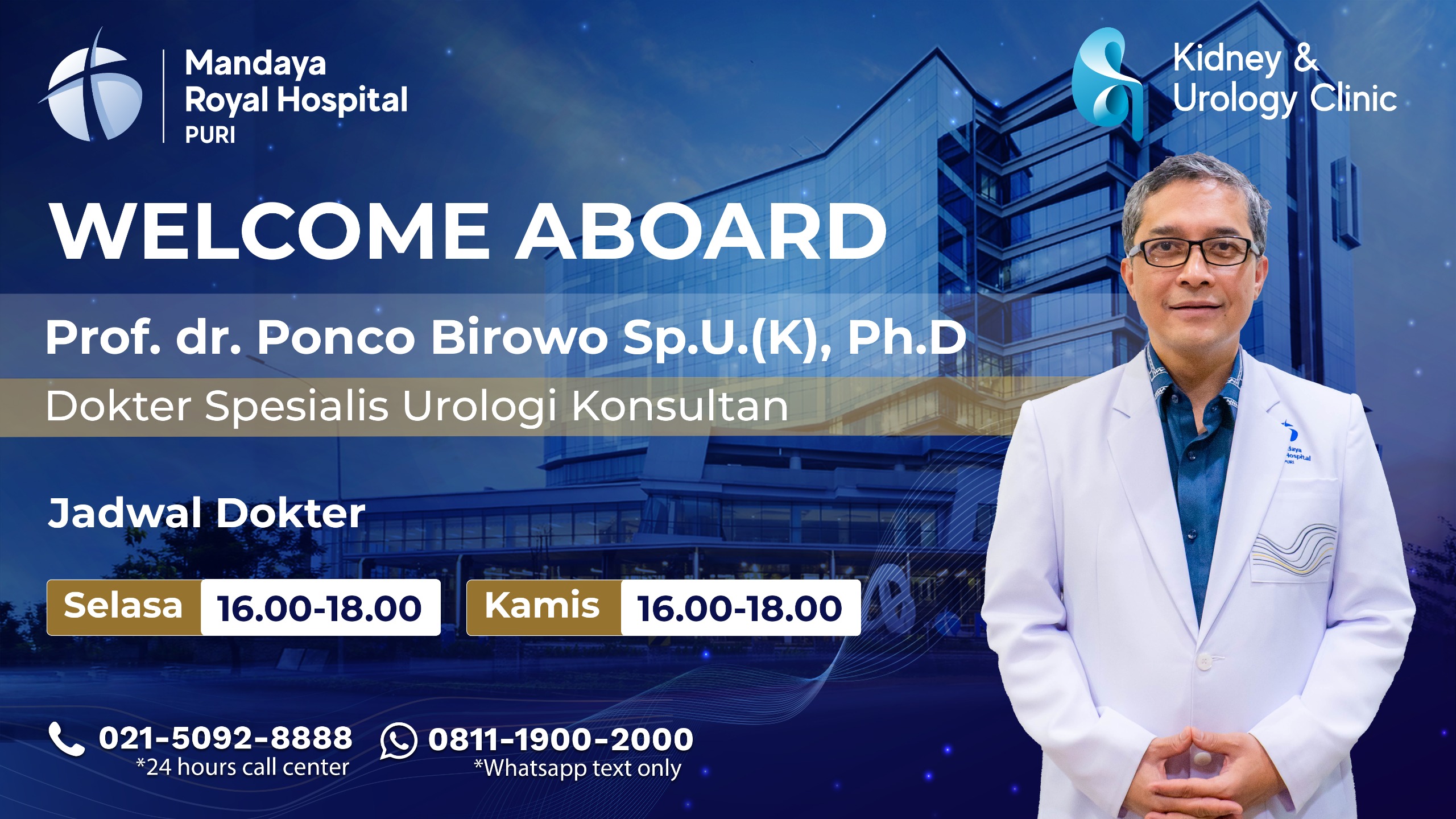 Pusat Batu Ginjal RS Mandaya Royal Puri Dipimpin Langsung Prof Ponco Birowo