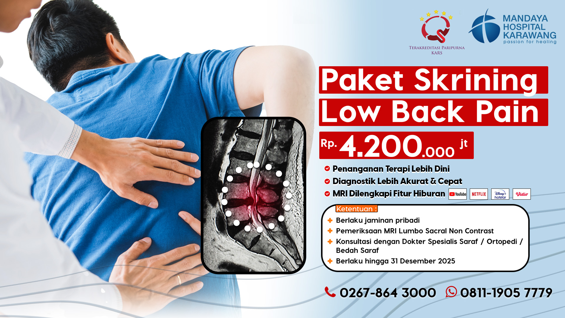 Harga Paket Skrining Low Back Pain RS Mandaya Karawang 2025