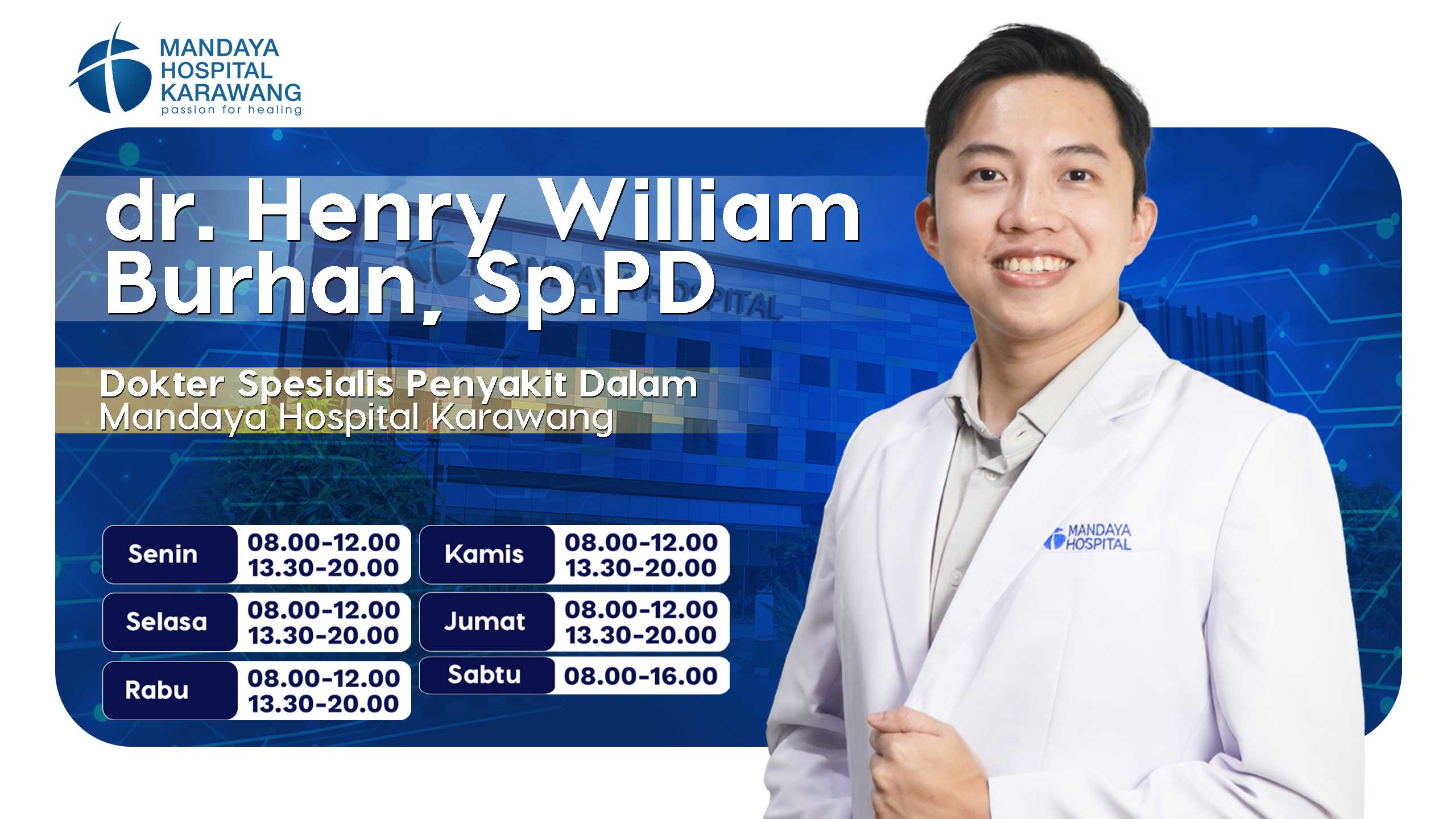 Jadwal Dokter Spesialis Penyakit Dalam Praktik Setiap Hari di Karawang dr. Henry William Burhan, Sp.PD