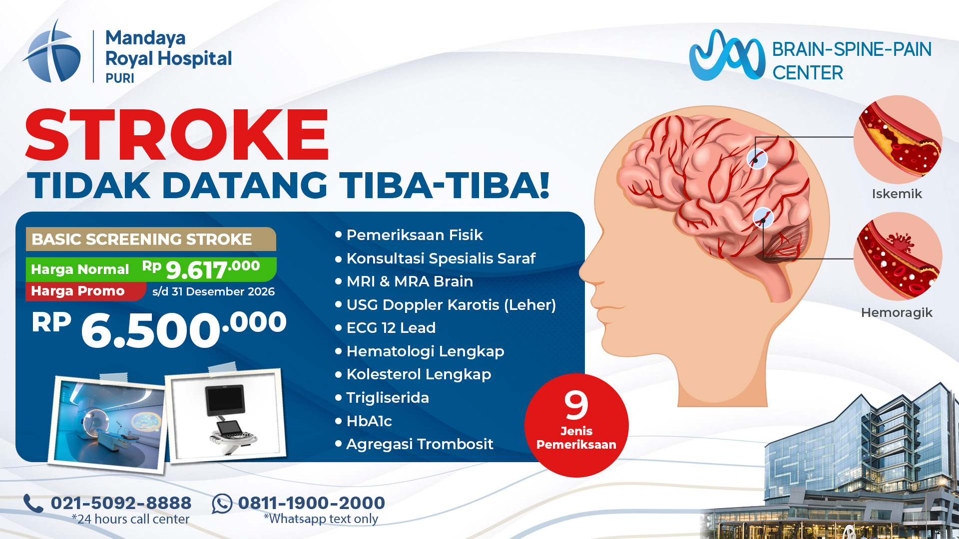 Harga Paket Skrining Stroke (Basic) 2026 – Mandaya Royal Hospital Puri
