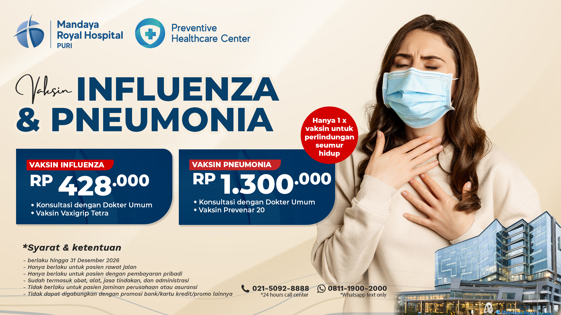 Harga Paket Vaksin Influenza & Pneumonia – Mandaya Royal Hospital Puri