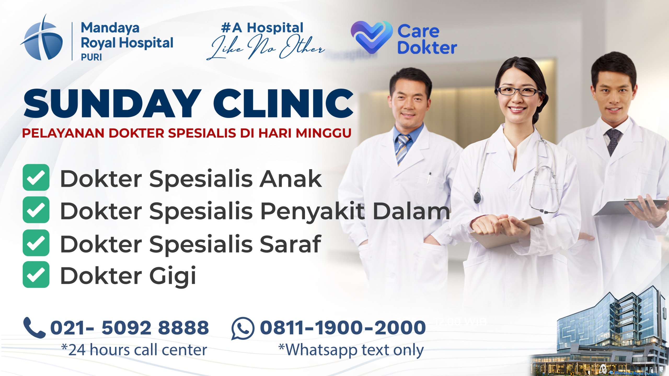 Mandaya Buka Poliklinik Spesialis Setiap Hari Minggu