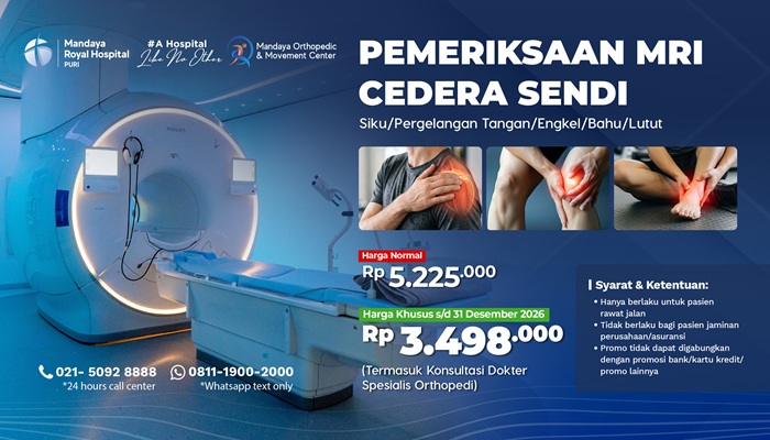 Paket Pemeriksaan MRI Cedera Sendi 2026 – Mandaya Royal Hospital Puri